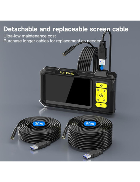 Cámara de Borescopio ILIHOME HD 1080P 4.3" IP67 5m