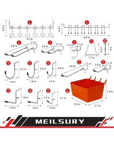 Accesorios para Tablero Perforado MeilsurY 278 Piezas 2