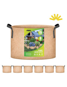Bolsa de Crecimiento iPower 15 Galones 6-Pack Tela Resistente