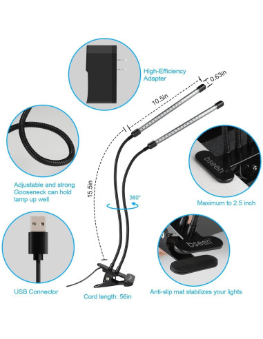 Luz de Crecimiento Bseah 10W Espectro Completo 2 Paquetes