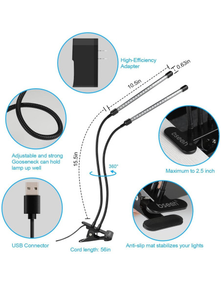 Luz de Crecimiento Bseah 10W Espectro Completo 2 Paquetes