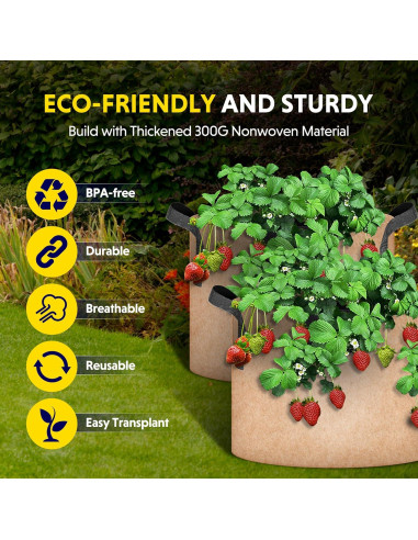 Bolsa de Crecimiento iPower 15 Galones 6-Pack Tela Resistente