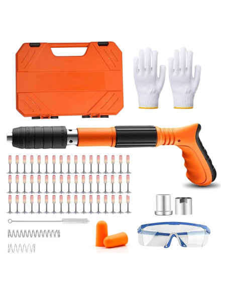 Pistola de Clavos de Concreto Chbvvik 200 Piezas 5 Velocidades