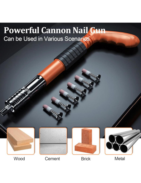 Pistola de Clavos de Concreto Chbvvik 200 Piezas 5 Velocidades