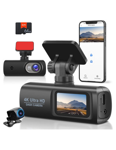 Cámara de Salpicadero Dual UNITOPSCI 4K + 1080P WiFi