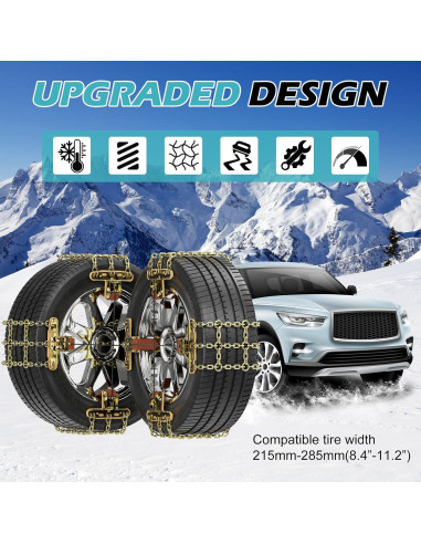 Cadenas de Nieve H&ZT AMFH 8 Paquetes para Neumáticos 215-285mm