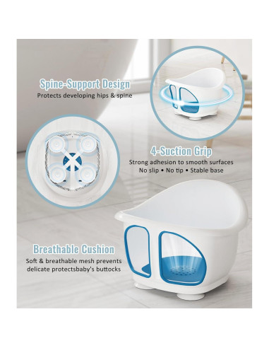 Asiento de Baño para Bebés GiggleGlow 6-18 Meses Antideslizante