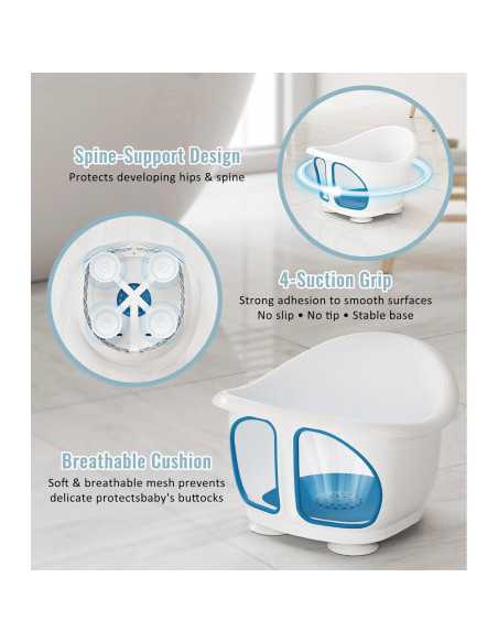 Asiento de Baño para Bebés GiggleGlow 6-18 Meses Antideslizante