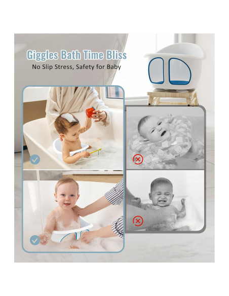 Asiento de Baño para Bebés GiggleGlow 6-18 Meses Antideslizante