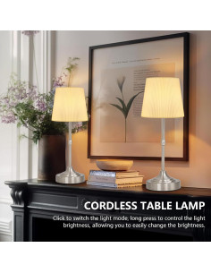 Lámpara de Mesa LED Inalámbrica Seraph Plata 3 Niveles 2