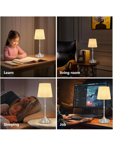 Lámpara de Mesa LED Inalámbrica Seraph Plata 3 Niveles