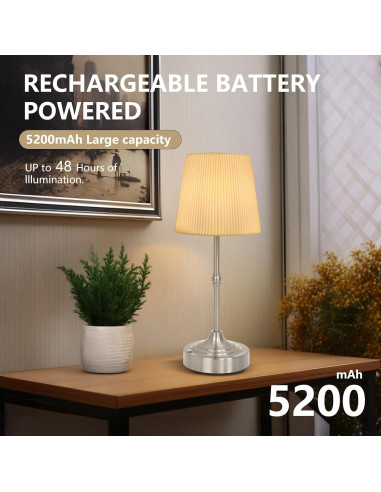 Lámpara de Mesa LED Inalámbrica Seraph Plata 3 Niveles