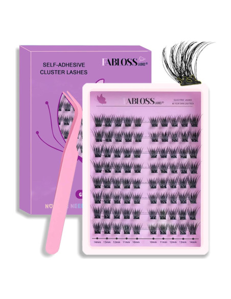 Pestañas Autoadhesivas Fabloss 80 Pcs Racimos Reutilizables