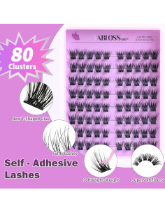 Pestañas Autoadhesivas Fabloss 80 Pcs Racimos Reutilizables 2