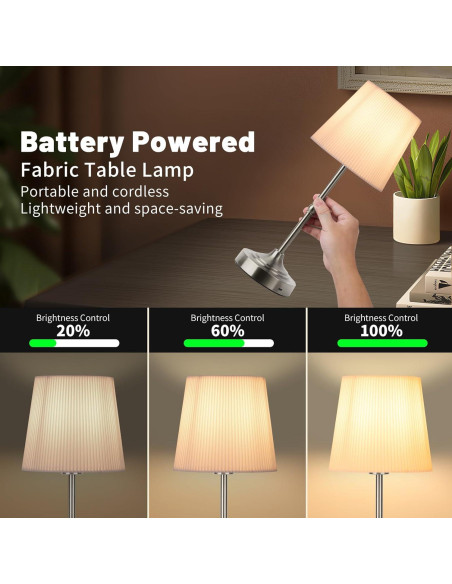 Lámpara de Mesa LED Inalámbrica Seraph Plata 3 Niveles