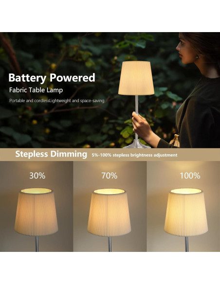 Lámpara de Mesa LED Inalámbrica Seraph Plata 3 Niveles