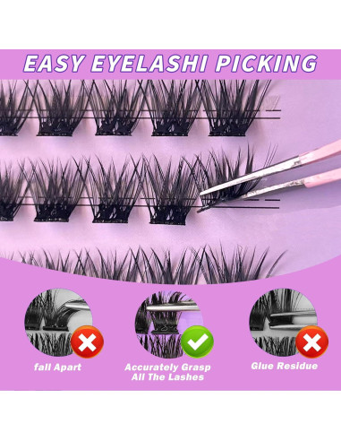 Pestañas Autoadhesivas Fabloss 80 Pcs Racimos Reutilizables