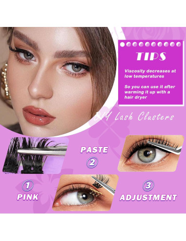 Pestañas Autoadhesivas Fabloss 80 Pcs Racimos Reutilizables