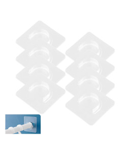 Paquete de 8 Soportes Adhesivos para Barra de Ducha PKRFCJ
