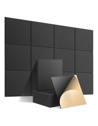 Paneles Acústicos Autoadhesivos 12 Piezas 30x30 cm Aislantes