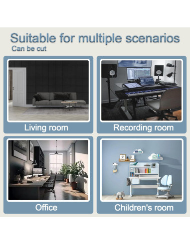 Paneles Acústicos Autoadhesivos 12 Piezas 30x30 cm Aislantes