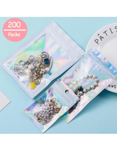 200 Bolsas Mylar Holográficas 10x15 cm Resellables Lucpur