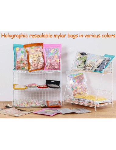 200 Bolsas Mylar Holográficas 10x15 cm Resellables Lucpur