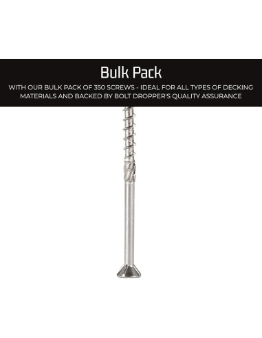 Tornillos para Deck Bolt Dropper Acero Inoxidable 6.35 cm (350 Pzas)