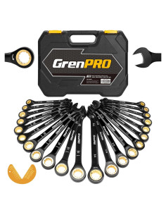 Juego de Llaves de Carraca GRENPRO 23 Piezas Métrico y SAE