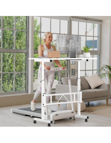 Escritorio de Pie Ajustable Autex AT-SD-Blanco 80x40 cm