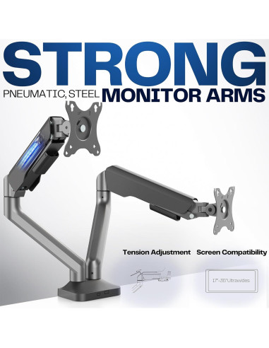 Soporte de Monitor Doble VIVO STAND-V200O hasta 35" Negro