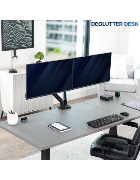 Soporte de Monitor Doble VIVO STAND-V200O hasta 35" Negro