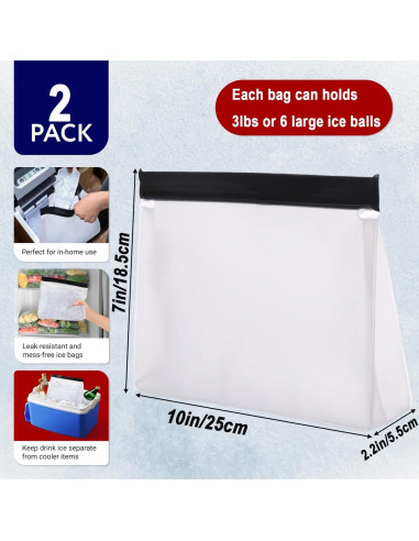2PCS Bolsa de Almacenamiento de Hielo Reutilizable USEDGDIG