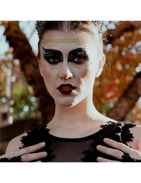 Tatuajes Temporales Metálicos Briyhose Estrella Luna Dorada 6 Hojas