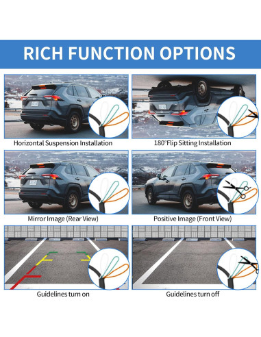 Cámara de Reversa AUCARAUTO K21 HD 720P 170 Impermeable