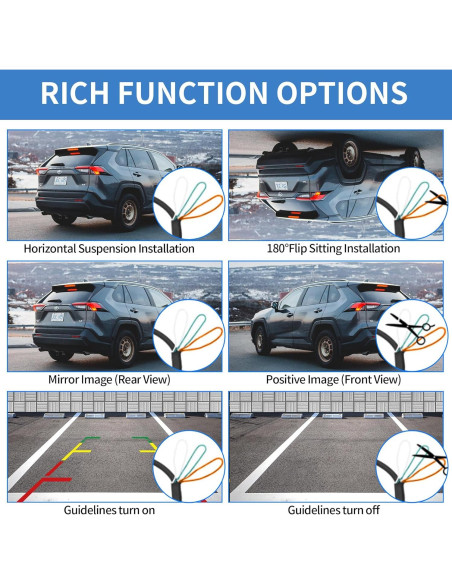 Cámara de Reversa AUCARAUTO K21 HD 720P 170 Impermeable
