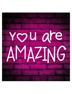 Letrero de Luz de Neón LED Rosa Retisee Eres Increíble 38x22cm