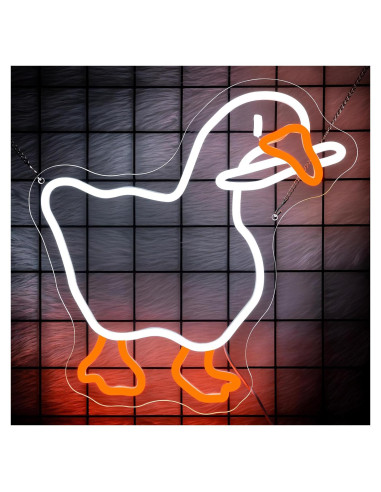 Luz de Neón Ganso Blanco Naranja VINMFLUOTEX 35.56x32.77cm