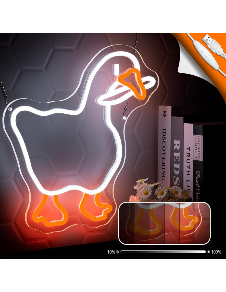 Luz de Neón Ganso Blanco Naranja VINMFLUOTEX 35.56x32.77cm Luz de Neón Ganso Blanco Naranja VINMFLUOTEX 35.56x32.77cm