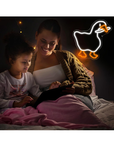 Luz de Neón Ganso Blanco Naranja VINMFLUOTEX 35.56x32.77cm