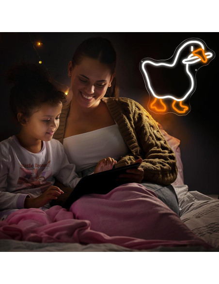 Luz de Neón Ganso Blanco Naranja VINMFLUOTEX 35.56x32.77cm Luz de Neón Ganso Blanco Naranja VINMFLUOTEX 35.56x32.77cm