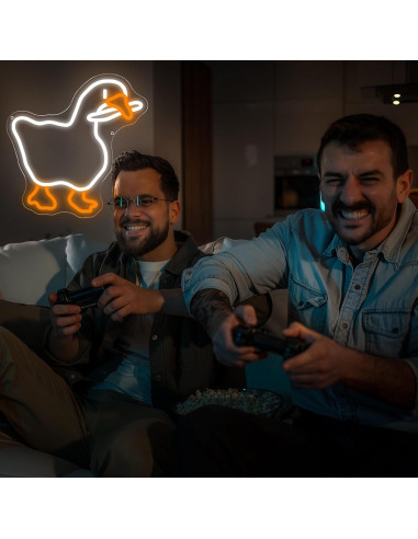 Luz de Neón Ganso Blanco Naranja VINMFLUOTEX 35.56x32.77cm