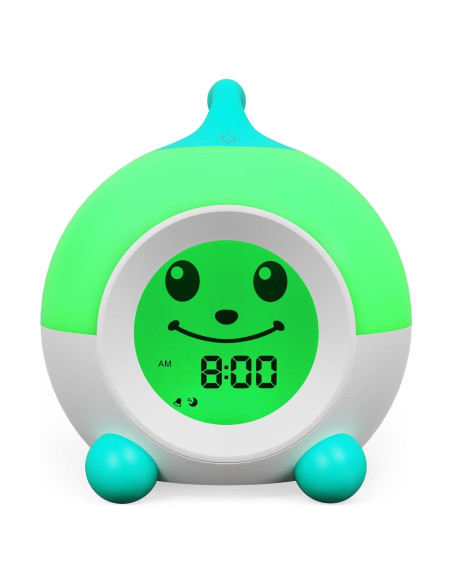 Reloj Despertador Infantil iHoo Verde con Luz Nocturna