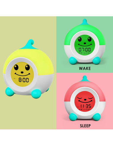 Reloj Despertador Infantil iHoo Verde con Luz Nocturna