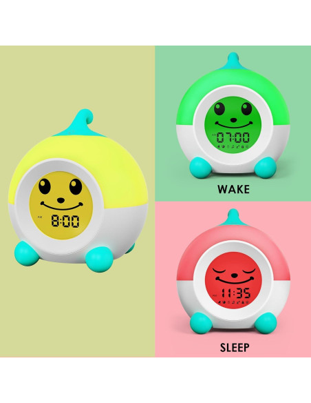 Reloj Despertador Infantil iHoo Verde con Luz Nocturna