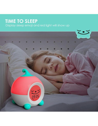 Reloj Despertador Infantil iHoo Verde con Luz Nocturna