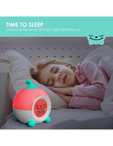 Reloj Despertador Infantil iHoo Verde con Luz Nocturna