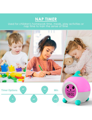 Reloj Despertador Infantil iHoo Verde con Luz Nocturna
