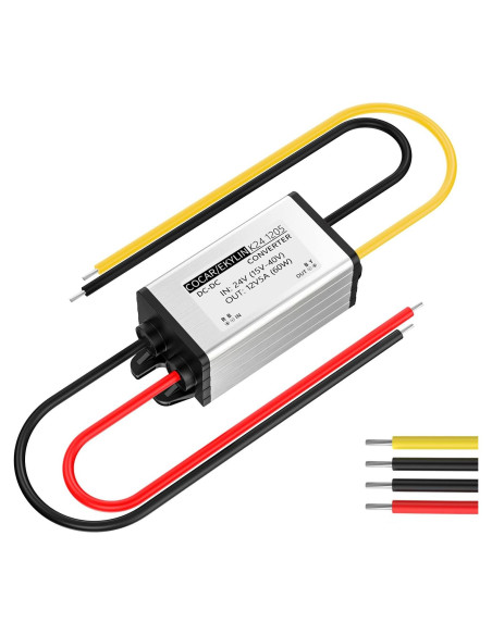 Convertidor DC 24V a 12V 5A EKYLIN Impermeable 60W