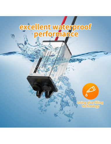 Convertidor DC 24V a 12V 5A EKYLIN Impermeable 60W